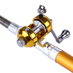 Pen Style Fishing Rod, Circle Pulley Gold, Flywheel Silver, Flywheel Gold
