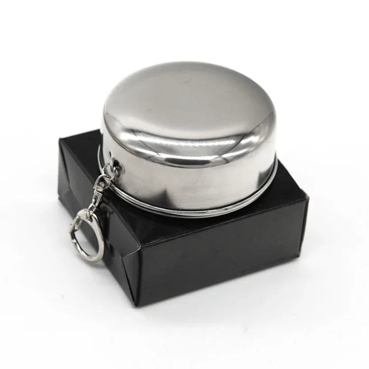 Stainless Steel Retractable Outdoor Cup  Size: 85 x 72 x 72 mm (Big), Size: 85 x 72 x 72 mm