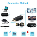 Full HD 1080P HDMI to VGA and Audio Adapter for HDTV / Monitor / Projector, HDMI Male to VGA + Audio (Black), HDMI Male to VGA + Audio (White)