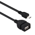 10cm USB A Female to Micro USB 5 Pin Male Adapter with OTG