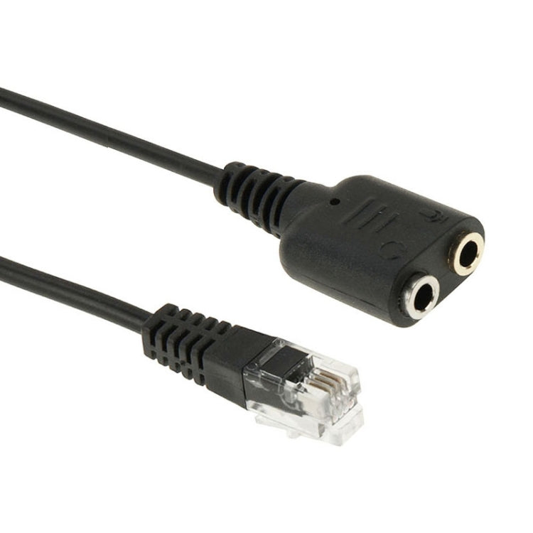 RJ9 Male to 2 x 3.5mm Female Audio Cable, Length: 20cm, RJ9 Male to 2 x 3.5mm Female