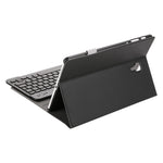 ST590S Bluetooth 3.0 Fine Wool Texture PU Leather ABS Detachable Seven-color Backlight Bluetooth Keyboard Leather Tablet Case for Samsung Galaxy Tab A 10.5 inch T590 / T595, with Pen Slot & Holder