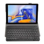 ST590S Bluetooth 3.0 Fine Wool Texture PU Leather ABS Detachable Seven-color Backlight Bluetooth Keyboard Leather Tablet Case for Samsung Galaxy Tab A 10.5 inch T590 / T595, with Pen Slot & Holder