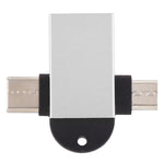 USB 3.0 Female to USB-C / Type-C Male + Micro USB Male Multi-function OTG Adapter with Sling Hole