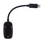 8 Pin to 8 Pin Charging Interface + 8 Pin Earphone Interface + 3.5mm Audio Interface Earphone Adapter, Black, Pink, Gold, Red, Silver