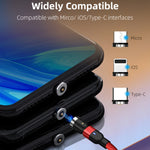 1m 2A Output USB to Micro USB Nylon Braided Rotate Magnetic Charging Cable, 1m Micro USB