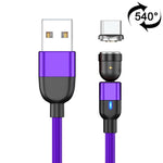 1m 3A Output USB to USB-C / Type-C 540 Degree Rotating Magnetic Data Sync Charging Cable, 1m Type-C