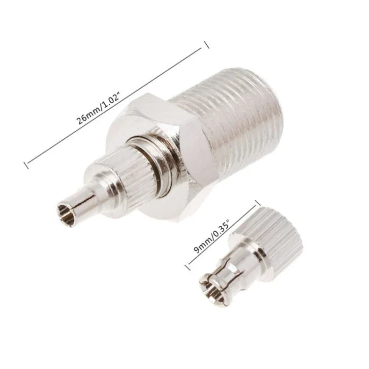 F Female to CRC9 / TS9 RF Male Coaxial Plug Nickel Plated Connector Adapter
