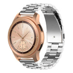 For Huawei GT2/GT/Samsung Galaxy Watch 46mm R800/Samsung Gear S3 Universal Three Beads Stainless Steel Watch Wrist Strap 22mm, Black, Gold, Rose Gold, Colourful, Silver