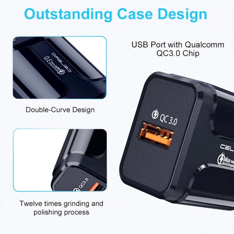 Portable QC3.0 18W USB Port Universal Quick Charging Charger, US Plug, US Plug