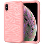 For iPhone XS Max Wave Pattern 3 in 1 Silicone+PC Shockproof Protective Case