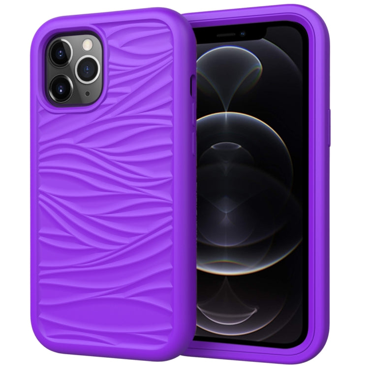 For iPhone 12 Pro / 12 Max Wave Pattern 3 in 1 Silicone+PC Shockproof Protective Case, For iPhone 12 / 12 Pro