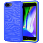 For iPhone 6/7/8G Wave Pattern 3 in 1 Silicone+PC Shockproof Protective Case