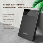 ORICO 3599U3 2.5 / 3.5-Inch Portable Hard-Drive Enclosure, EU Plug, EU Plug