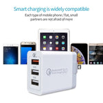SDC-30W 2 in 1 USB to 8 Pin Data Cable + 30W QC 3.0 USB + 2.4A Dual USB 2.0 Ports Mobile Phone Tablet PC Universal Quick Charger Travel Charger Set,  US Plug, with 8 Pin Cable, US Plug