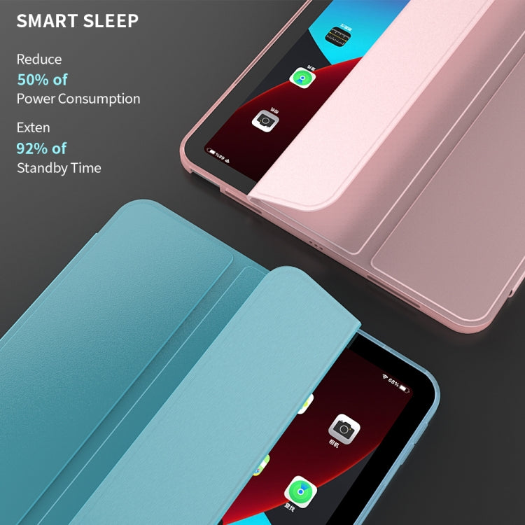 Three-folding Surface Leather Matte TPU Bottom Smart Tablet Case