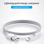 XJ-017 3A USB Male to 8 Pin Male Fast Charging Data Cable,  Length: 1m, 1m