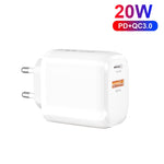 CS-20W Mini Portable PD3.0 + QC3.0 Dual Ports Fast Charger with 3A Type-C to Type-C  Data Cable, Charger + Type-C to Type-C Cable