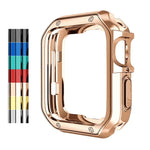 Anti-fall Electroplating TPU Watch Protective Case for Apple 1/2/3/4/5/6/7/SE, 38mm/40mm/41mm, 42mm/44mm/45mm