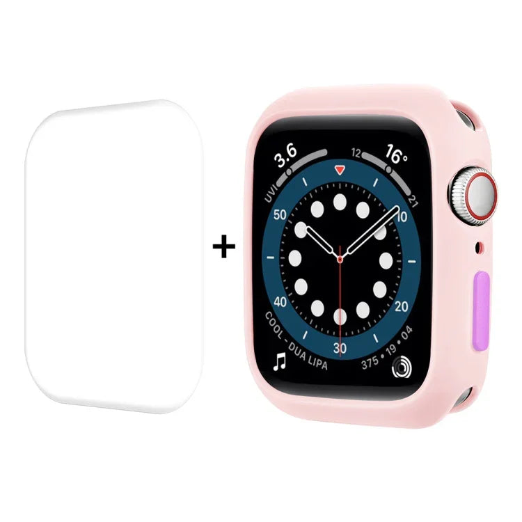 ENKAY TPU Case + Full Coverage PET Screen Protector for Apple Watch Series 8 7 TPU case protector.