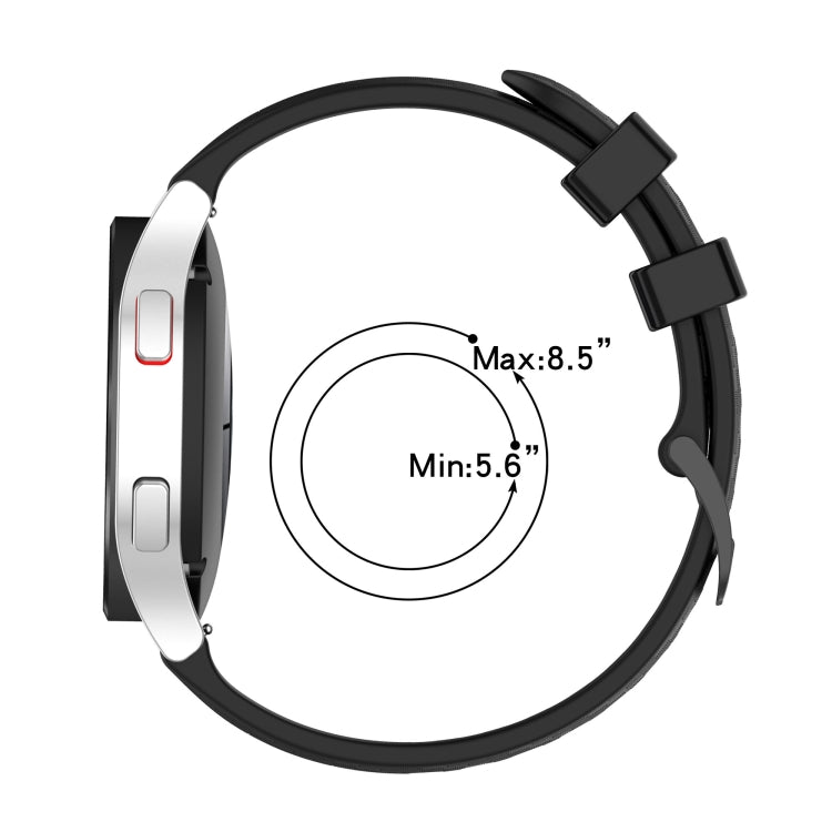 20mm Carbon Fiber Striped Silicone Strap, For Samsung Galaxy Watch 4 40mm / 44mm, For Samsung Galaxy Watch 4 Classic 42mm / 46mm, For Samsung Galaxy Watch 3 41mm, For Samsung Galaxy Watch Active 2 40mm / 44mm