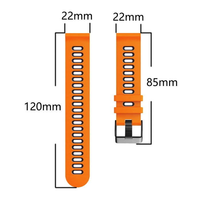 22mm Mixed-Color Silicone Strap, For Samsung Galaxy Watch 3 45mm, For Samsung Galaxy Watch 46mm