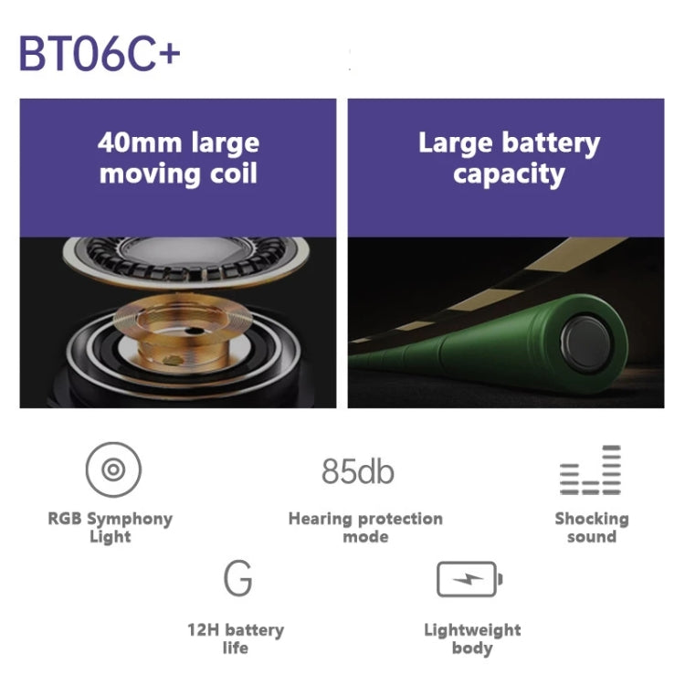 BT06C+ Children Head-mounted Cute Wireless Bluetooth Headset with Microphone & LED Light