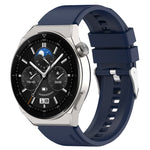 Protruding Head Silver Buckle Silicone Watch Band, For Huawei Watch GT 3 Pro 46mm 22mm, For Huawei Watch GT 3 Pro 43mm 20mm