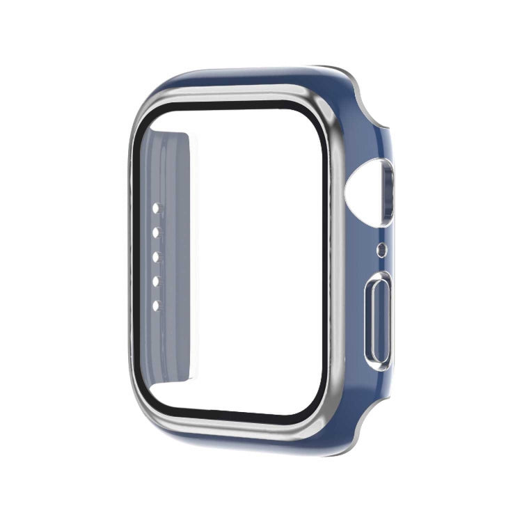 Electroplating Two-color PC+Tempered Film Watch Case, For Apple Watch Series 9 / 8 / 7 45mm, For Apple Watch Series 6/5/4/SE 44mm