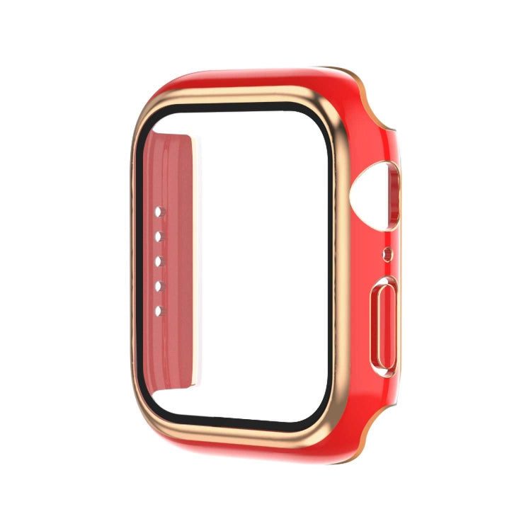 Electroplating Two-color PC+Tempered Film Watch Case, For Apple Watch Series 3/2/1 42mm, For Apple Watch Series 9 / 8 / 7 41mm