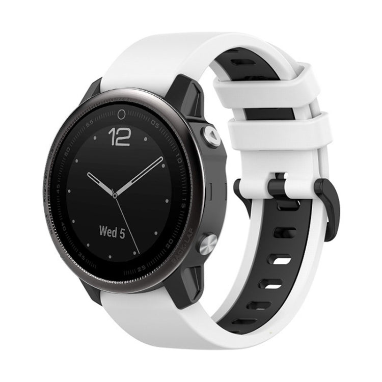 22mm Silicone Sports Two-Color Watch Band, For Garmin Fenix 5S, For Garmin Fenix 5S Plus