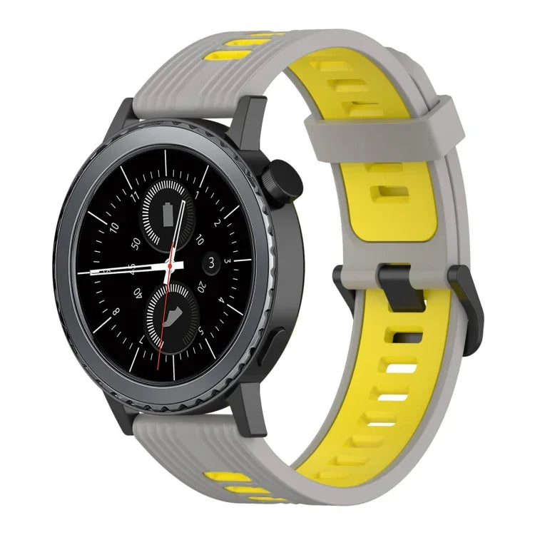20mm Vertical Pattern Two-Color Silicone Watch Band, For Samsung Galaxy watch 42mm, For Samsung Gear Sport, For Samsung Gear S2 Classic