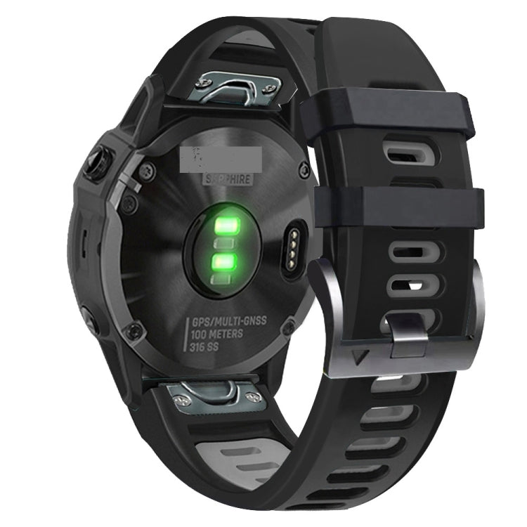 22mm Silicone Sports Two-Color Watch Band, For Garmin Fenix 5 Plus