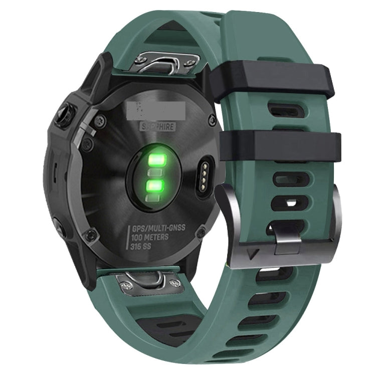 22mm Silicone Sports Two-Color Watch Band, For Garmin Fenix 5 Plus