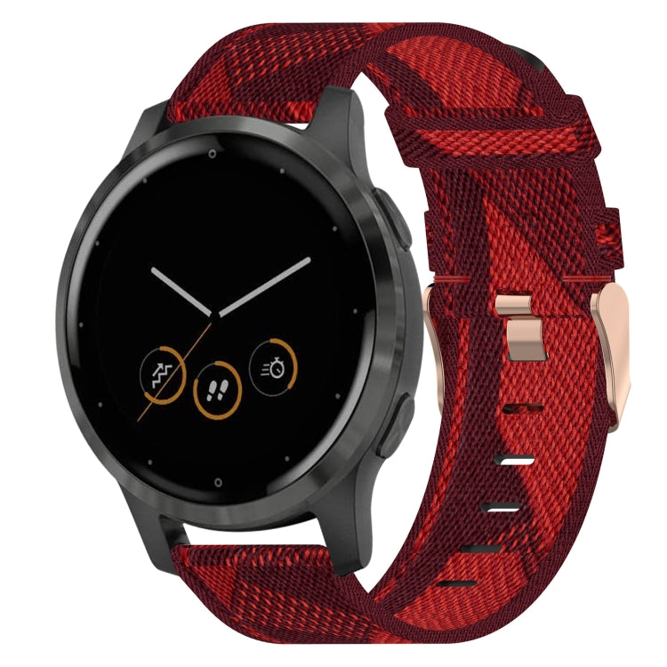 18mm Nylon Woven Watch Band, For Garmin Forerunner 255S, For Garmin Venu 2S, For Garmin Vivomove 3S, For Garmin Vivoactive 4S