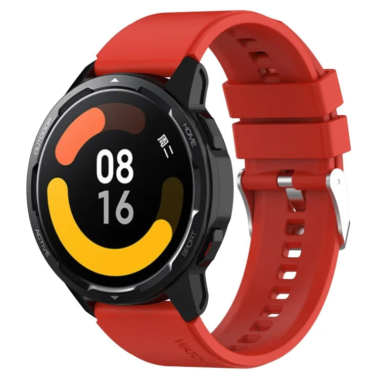 Protruding Head Silicone Strap Silver Buckle, For Samsung Galaxy Watch 46mm 22mm