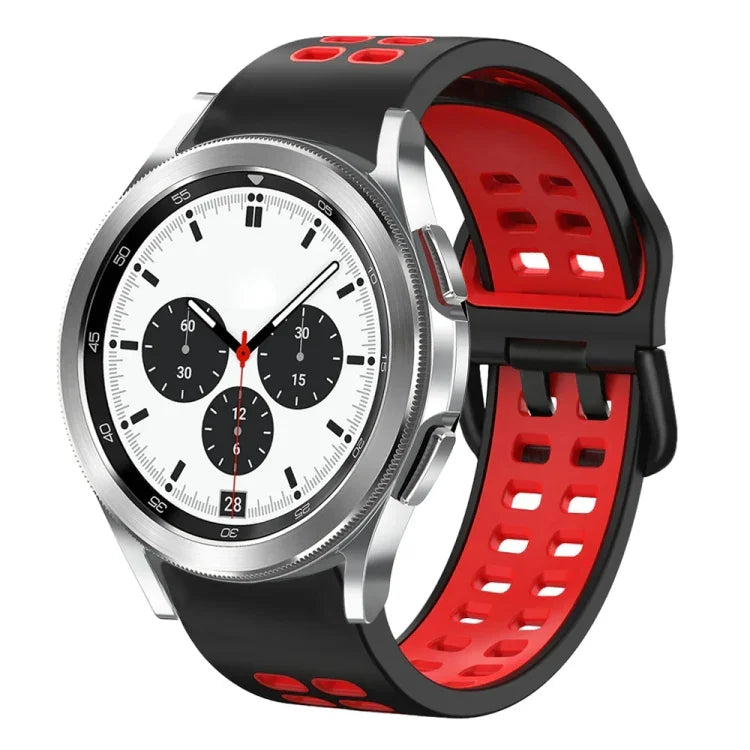 20mm Breathable Two-Color Silicone Watch Band, For Samsung Galaxy Watch 4 Classic 42mm, For Galaxy Watch Active 2