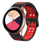 20mm Breathable Two-Color Silicone Watch Band, For Samsung Galaxy Watch 4 Classic 42mm, For Galaxy Watch Active 2