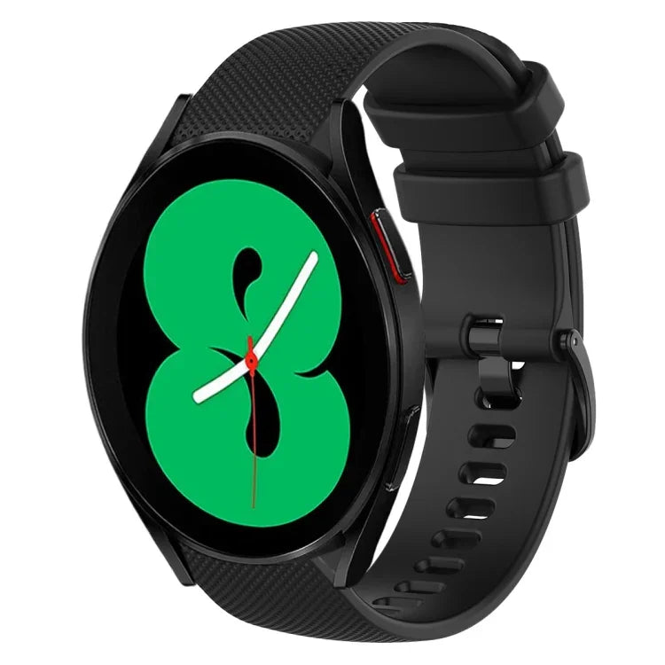 20mm Plaid Solid Color Silicone Watch Band, For Samsung Galaxy Watch4 44mm, For Samsung Galaxy Watch4 Classic 46mm, For Samsung Galaxy Watch4 Classic 42mm, For Samsung Galaxy Watch Active 2