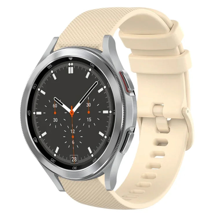 20mm Plaid Solid Color Silicone Watch Band, For Samsung Galaxy Watch4 44mm, For Samsung Galaxy Watch4 Classic 46mm, For Samsung Galaxy Watch4 Classic 42mm, For Samsung Galaxy Watch Active 2