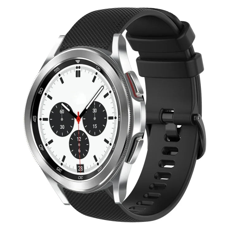 20mm Plaid Solid Color Silicone Watch Band, For Samsung Galaxy Watch4 44mm, For Samsung Galaxy Watch4 Classic 46mm, For Samsung Galaxy Watch4 Classic 42mm, For Samsung Galaxy Watch Active 2