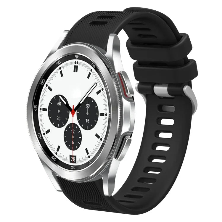 20mm Twill Solid Color Silicone Watch Band, For Samsung Galaxy Watch4 44mm, For Samsung Galaxy Watch4 Classic 46mm, For Samsung Galaxy Watch4 Classic 42mm, For Samsung Galaxy Watch Active 2