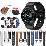 20mm Silicone Adhesive Leather Watch Band, For Samsung Galaxy Watch 5 40mm, For Samsung Galaxy Watch 5 44mm, For Samsung Galaxy Watch 5 Pro 45mm, For Samsung Galaxy Watch 4 40mm, For Samsung Galaxy Watch 4 44mm