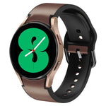 20mm Silicone Adhesive Leather Watch Band, For Samsung Galaxy Watch 5 40mm, For Samsung Galaxy Watch 5 44mm, For Samsung Galaxy Watch 5 Pro 45mm, For Samsung Galaxy Watch 4 40mm, For Samsung Galaxy Watch 4 44mm