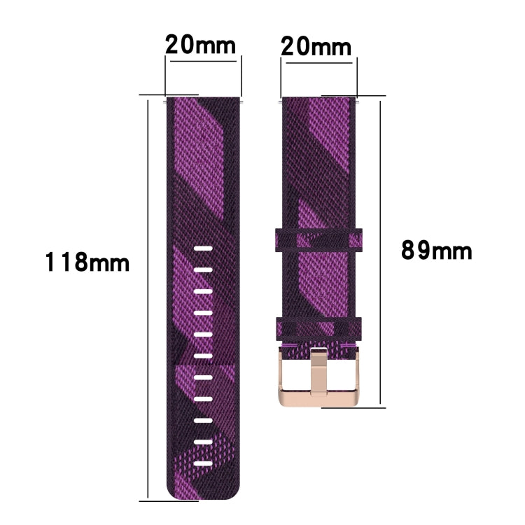20mm Nylon Woven Watch Band, For Samsung Galaxy Watch5 40mm, For Samsung Galaxy Watch5 44mm, For Samsung Galaxy Watch5 Pro 45mm, For Samsung Galaxy Watch4 40mm, For Samsung Galaxy Watch4 44mm, For Samsung Galaxy Watch4 Classic 46mm