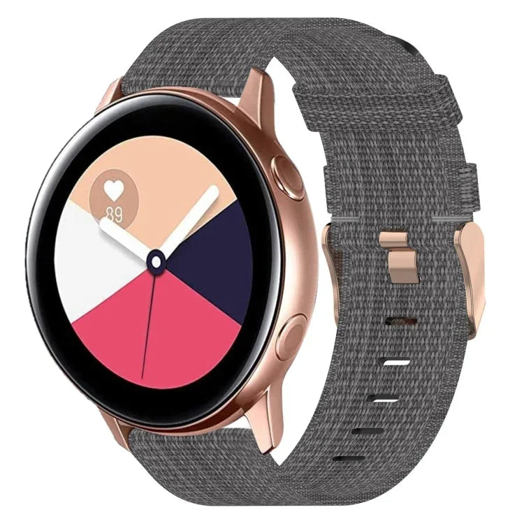 20mm Nylon Woven Watch Band, For Samsung Galaxy Watch4 Classic 42mm, For Samsung Galaxy Watch Active 2