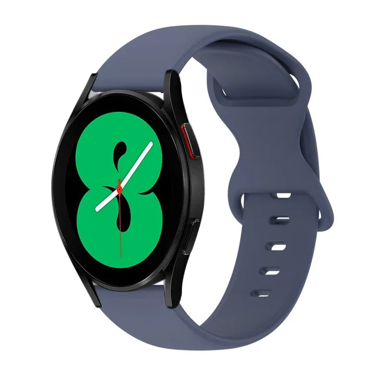 20mm Butterfly Buckle Solid Color Silicone Watch Band, For Samsung Galaxy Watch 4 44mm, For Samsung Galaxy Watch 4 Classic 46mm, For Samsung Galaxy Watch 4 Classic 42mm, For Samsung Galaxy Watch Active 2