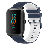 20mm Checkered Two-Color Silicone Watch Band, For Amazfit GTS, For Amazfit BIP