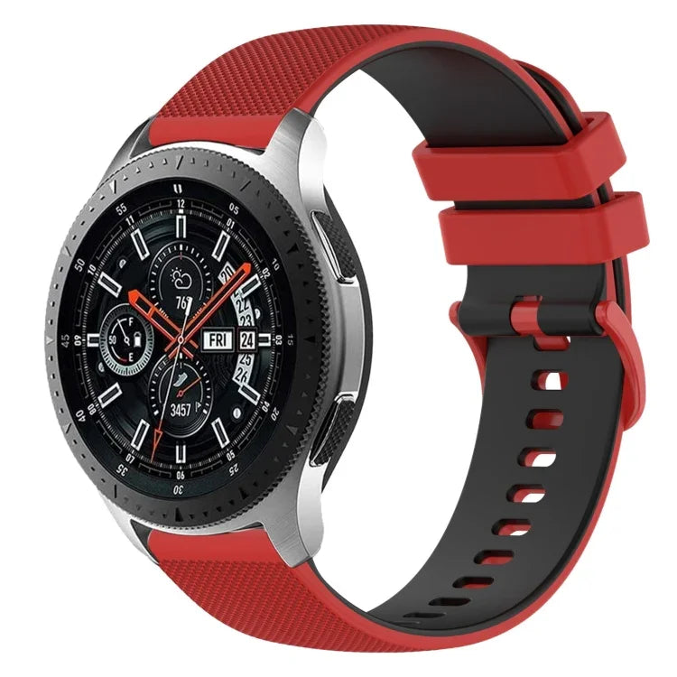 22mm Checkered Two-Color Silicone Watch Band, For Samsung Galaxy Watch3 45mm, For Samsung Galaxy Watch 46mm, For Samsung Gear S3 Classic, For Samsung Gear S3 Frontier
