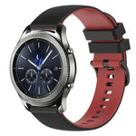 22mm Checkered Two-Color Silicone Watch Band, For Samsung Galaxy Watch3 45mm, For Samsung Galaxy Watch 46mm, For Samsung Gear S3 Classic, For Samsung Gear S3 Frontier